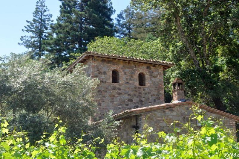 Castello Di Amorosa: каменная башня среди виноградников
